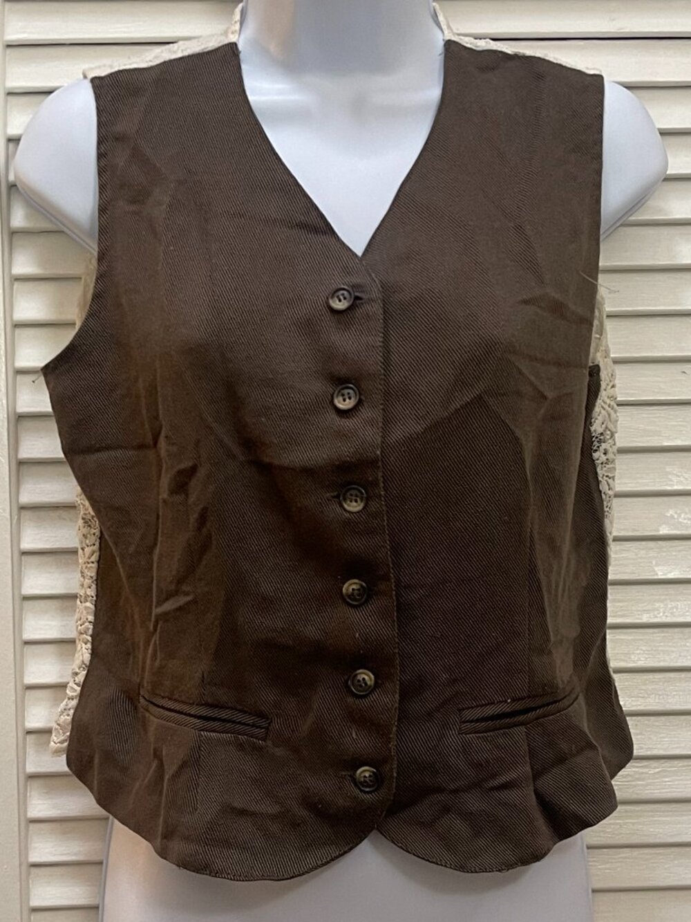Judy's Lace Back Vest Medium Cottagecore Fairycore Prairie